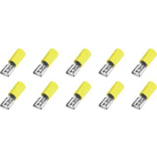 👉 Geel 323008 Vlakstekker Insteekbreedte: 6.3 mm Insteekdikte: 0.8 180 ° Deels geïsoleerd 10 stuks 4033538128591