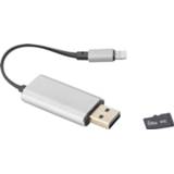 👉 Smartphone Ednet Smart Memory space grau Apple Lightning-kaartlezer smartphone/tablet Spacegrijs USB 3.1, Lightning, microSD 4054007315212