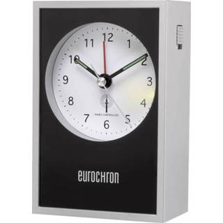 👉 Wekker zwart zilver Eurochron EFW 7000 Zendergestuurd Zilver, 4016139193045