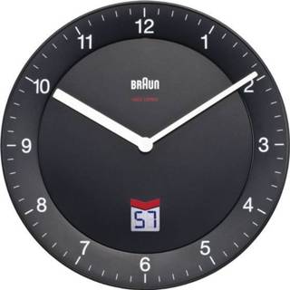 👉 Wandklok zwart Zendergestuurd Braun 66012 20 cm Slepend uurwerk (geluidsloos) 4007218660121