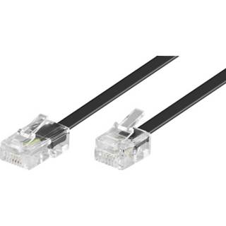 👉 ISDN, Western Kabel [1x RJ45-stekker 8p4c - 1x RJ-stekker 6p4c] 15 m Zwart Basetech