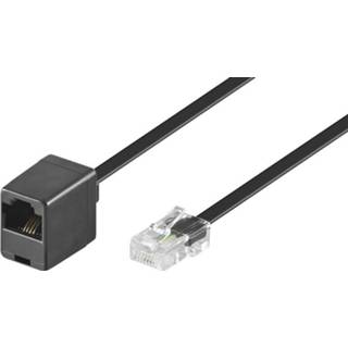 👉 ISDN Verlengkabel [1x RJ45-stekker 8p4c - 1x RJ45-bus 8p8c] 10 m Zwart Basetech