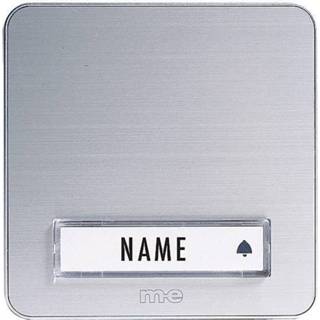 Naambord zilver M-e modern-electronics KTA-1 A/S Belplaat met 1-voudig 12 V/1 A 4250109135134