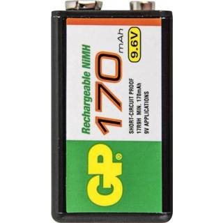 Batterij Oplaadbare 9V (blok) GP Batteries 6LR61 NiMH 9.6 V 170 mAh 1 stuks 8716778900641