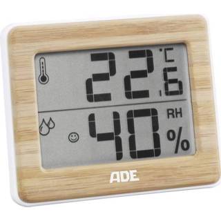 👉 Hygrometer wit bamboe Thermo- en ADE WS 1702 WS1702 Wit, 4260336175964