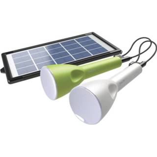 👉 Campinglamp groen wit Sundaya 3486 LED JouLite 150 KIT2 werkt op zonne-energie, een accu, USB 95 g Groen, 8994371034868