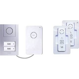👉 Deurintercom wit M-e modern-electronics 40942 DECT, Radiografisch Complete set voor 2 gezinswoning Wit-zilver 4250109170708