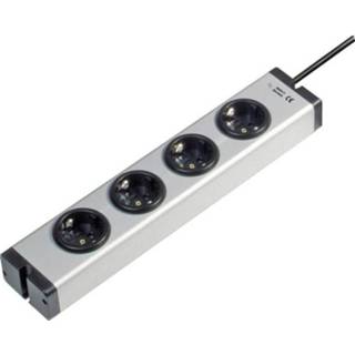 👉 Stekkerdoos aluminium Ehmann 0600x00042031 zonder schakelaar 4-voudig Randaarde stekker 4012096000518