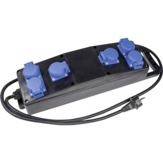 👉 Stekkerdoos zwart blauw As - Schwabe 60556 zonder schakelaar 6-voudig Zwart, Randaarde stekker 4011160605567