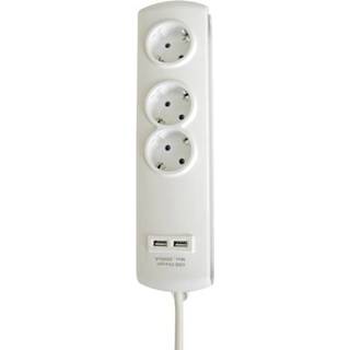👉 Stekkerdoos wit GAO EMP303-USB zonder schakelaar 3-voudig Randaarde stekker 4004282403975
