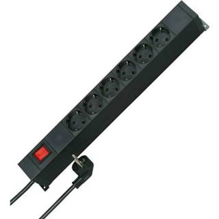 👉 Stekkerdoos zwart Kopp 931305010 19 inch 2x 6-voudig Randaarde stekker 4008224510349