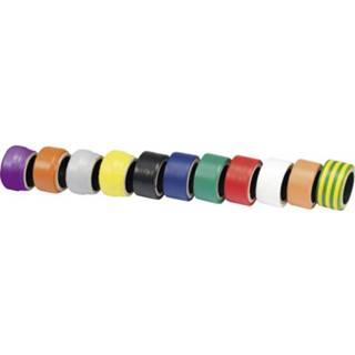 👉 Lila oranje grijs geel zwart blauw groen rood wit Conrad Components Isolatietape-set Lila, Oranje, Grijs, Geel, Zwart, Blauw, Groen, Rood, Wit, Groen-geel (l x b) 2.7 m 19 mm Inhoud: 11 rollen 4016138773811