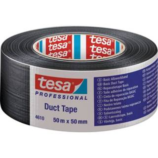 👉 Ducttape zwart rubber Tesa Duct tape Textieltape (l x b) 50 m mm Inhoud: 1 rollen 4042448366443