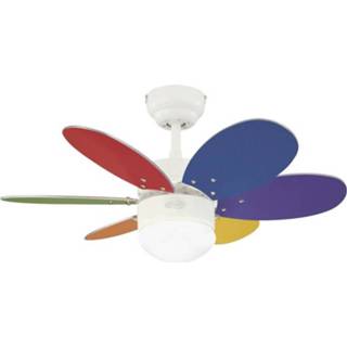 Westinghouse Turbo II Plafondventilator à Kleur ventilatorbladen bont, , Esdoorn behuizing wit bont Plafondventilator wit bont Westinghouse Turbo II (Ã) 76 cm Kleur ventilatorbladen: Bont, Wit, Esdoorn behuizing: 4895105601766