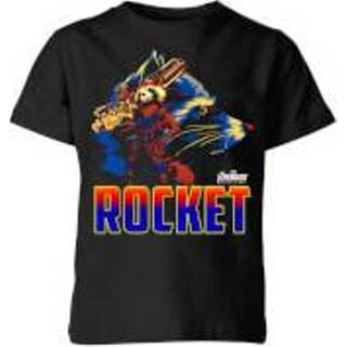 👉 Avengers Rocket Kids' T-Shirt - Black - 11-12 Years - Zwart