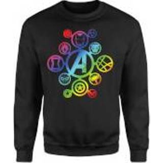 👉 Avengers Rainbow Icon Sweatshirt - Black - XXL - Zwart