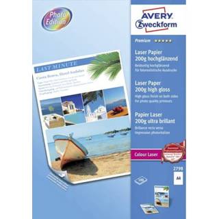 👉 Laserpapier wit Avery-Zweckform Premium Laser Papier hochglÃ¤nzend Laserprintpapier DIN A4 200 g/mÂ² 100 vellen 4004182026021