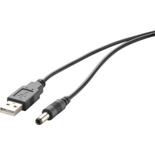 👉 USB 2.0 Kabel Renkforce [1x USB-A 2.0 stekker - 1x DC-stekker 3.5] 1 m Zwart
