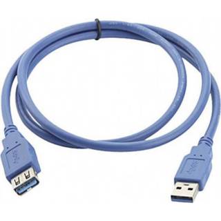 👉 USB 3.0 Verlengkabel Manhattan [1x USB 3.0 stekker A - 1x USB 3.0 bus A] 3 m Blauw