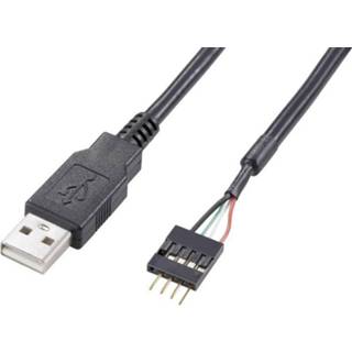 👉 Zwart USB 2.0 Kabel Akasa [1x USB-A stekker - 1x intern 4-polig] 0.4 m 471061453010