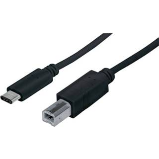 👉 Zwart mannen USB 2.0 Kabel Manhattan [1x USB-C stekker - 1x USB-B stekker] 1 m 766623353304