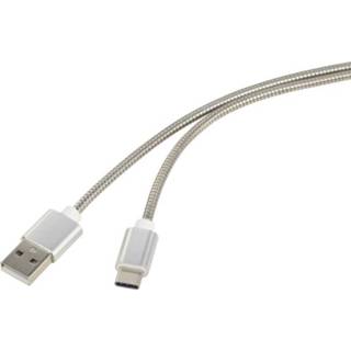 👉 USB 2.0 Kabel Renkforce [1x USB-A 2.0 stekker - 1x USB-C stekker] 0.5 m Zilver