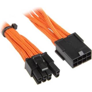 👉 Oranje zwart Verlengkabel Bitfenix Stroom [1x PCI-E stekker 8-polig (6+2) - 1x bus 8-polig] 45 cm Oranje, 4716779445572
