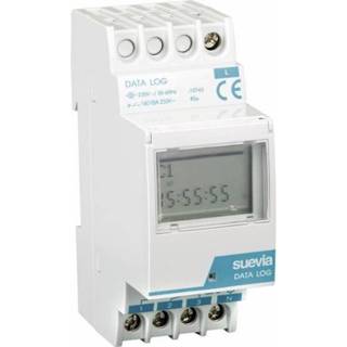 👉 Tijdschakelaar DIN-rail schakelklok Digitaal Suevia Data Log I 230 V/AC 16 A/250 V 4000962100943