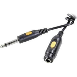 👉 Spiraalkabel zwart SpeaKa Professional Jackplug Audio Verlengkabel [1x male 6.3 mm - 1x female mm] 5 m 4008928500127