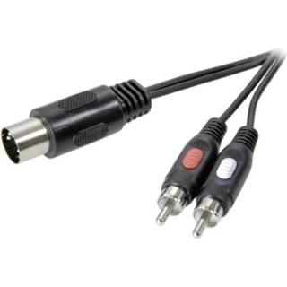 👉 SpeaKa Professional DIN-aansluiting / Cinch Audio Aansluitkabel [1x Diodestekker 5-polig (DIN) - 2x Cinch-stekker] 1.50 m Zwart