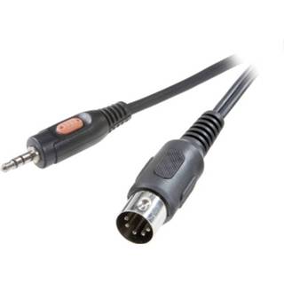 👉 SpeaKa Professional DIN-aansluiting / Jackplug Audio Aansluitkabel [1x Diodestekker 5-polig (DIN) - 1x Jackplug male 3.5 mm] 1.50 m Zwart