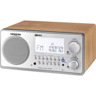 👉 Tafelradio zilver Sangean WR-2 FM AUX, Middengolf, Walnoot, 4711317990248
