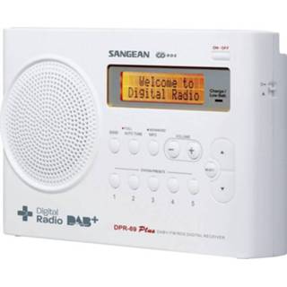 👉 Wit Sangean DPR-69+ DAB+ Transistorradio DAB+, FM Accu laadfunctie 4711317991139