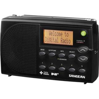Zwart Sangean DPR-65 DAB+ Transistorradio DAB+, FM Accu laadfunctie 4711317992204