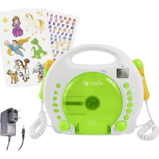 👉 Wit kinderen X4-Tech Bobby Joey CD-/MP3-speler met accu voor kinderen, SD-kaart, USB, Wit, GroenCD, MP3 4250679504361