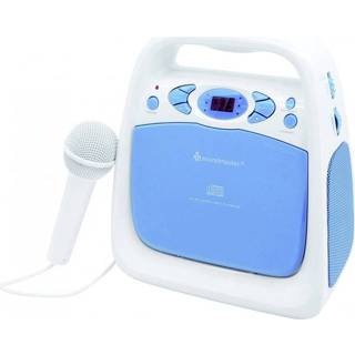 👉 Microfoon blauw kinderen SoundMaster KCD 50 Kinder CD-speler AUX, CD, FM, USB Incl. karaoke-functie, 4005425008682
