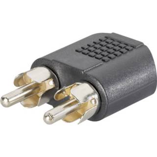 👉 SpeaKa Professional Cinch / Jackplug Audio Y-adapter [2x Cinch-stekker - 1x Jackplug female 3.5 mm] Zwart
