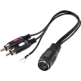 👉 SpeaKa Professional Cinch / DIN-aansluiting Audio Y-adapter [1x DIN-bus 5-polig - 2x Cinch-stekker] Zwart