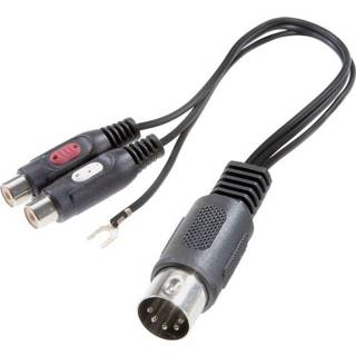 👉 SpeaKa Professional Cinch / DIN-aansluiting Audio Y-adapter [1x Diodestekker 5-polig (DIN) - 2x Cinch-koppeling] Zwart