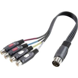 👉 SpeaKa Professional Cinch / DIN-aansluiting Audio Y-adapter [1x Diodestekker 5-polig (DIN) - 4x Cinch-koppeling] Zwart