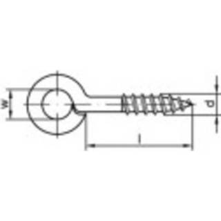 👉 TOOLCRAFT Ringschraubösen type 1 (� x l) 20 mm x 50 mm Galvanisch verzinkt staal 100 stuks