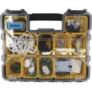 👉 Afstandssensor BYOR Schoolkit in koffer (afstandssensor, geluidssensor, draaiknop, lichtsensor, LED-lampje, servomotor, stappenmotor, speakermodule) 4016139335605