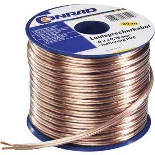 👉 Luidsprekerkabel transparant Conrad Components 607168 2 x 1.50 mmÂ² 30 m 4016138780253