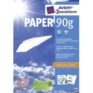 👉 Printerpapier wit Printpapier Avery-Zweckform PAPER Inkjet + Laser 2563 DIN A4 90 g/mÂ² 500 vellen 4004182025635