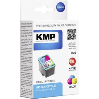 👉 Inkt cartridge cyaan magenta geel KMP vervangt HP 343 Compatibel Cyaan, Magenta, H26 1024,4343 4011324024432