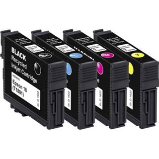 👉 Inkt cartridge zwart cyaan magenta geel Basetech vervangt Epson T1801, T1802, T1803, T1804, 18 Compatibel Combipack Zwart, Cyaan, Magenta, BTE158 1622,4850-126