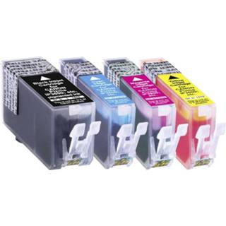 Inkt cartridge zwart cyaan magenta geel Basetech vervangt Canon PGI-520, CLI-521 Compatibel Combipack Zwart, Cyaan, Magenta, BTC72 1508,0005-126 4016139191072