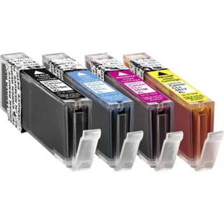 👉 Inkt cartridge zwart cyaan magenta geel Basetech vervangt Canon CLI-551 Compatibel Combipack Foto zwart, Cyaan, Magenta, BTC90 1520,0050-126 4016139191102