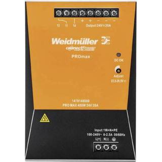 👉 Netvoeding WeidmÃ¼ller PRO MAX 480W 24V 20A Din-rail 24 V 20 A 480 W 4050118286137