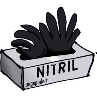 👉 Nitril Wegwerphandschoen Maat (handschoen): 10, XL EN 455 Schwarze Witwe 14680 100 stuks